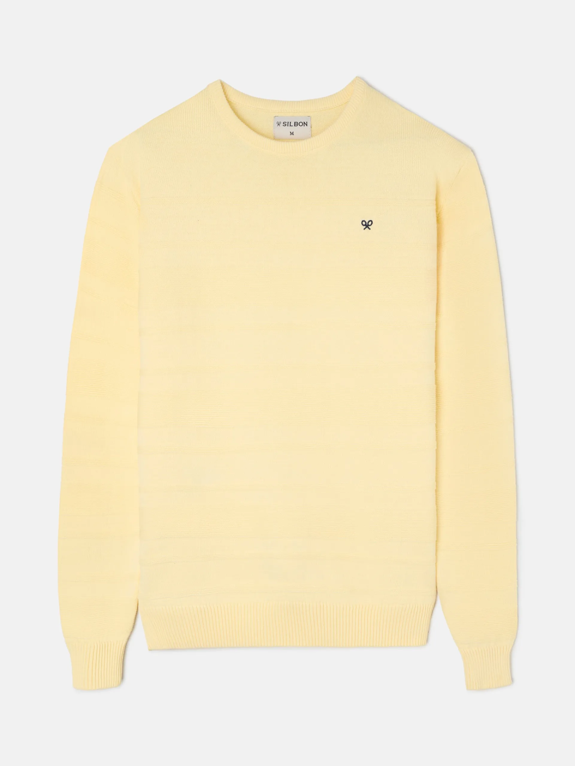 Silbon Smart Casual·Jerséis Y Cárdigan-Jersey trenzado minilogo Amarillo