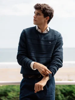 Silbon Smart Casual·Jerséis Y Cárdigan-Jersey trenzado minilogo azul marino Azul marino