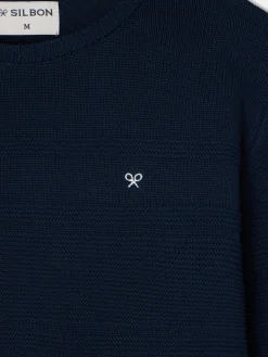 Silbon Smart Casual·Jerséis Y Cárdigan-Jersey trenzado minilogo azul marino Azul marino