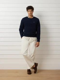 Silbon Smart Casual·Jerséis Y Cárdigan-Jersey trenzado minilogo azul marino Azul marino