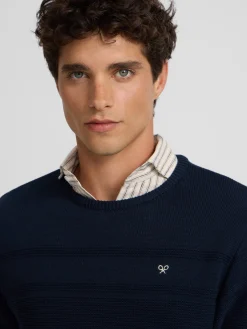 Silbon Smart Casual·Jerséis Y Cárdigan-Jersey trenzado minilogo azul marino Azul marino