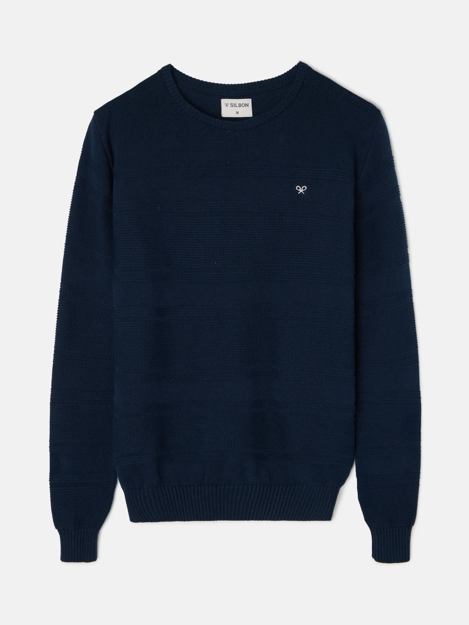 Silbon Smart Casual·Jerséis Y Cárdigan-Jersey trenzado minilogo azul marino Azul marino