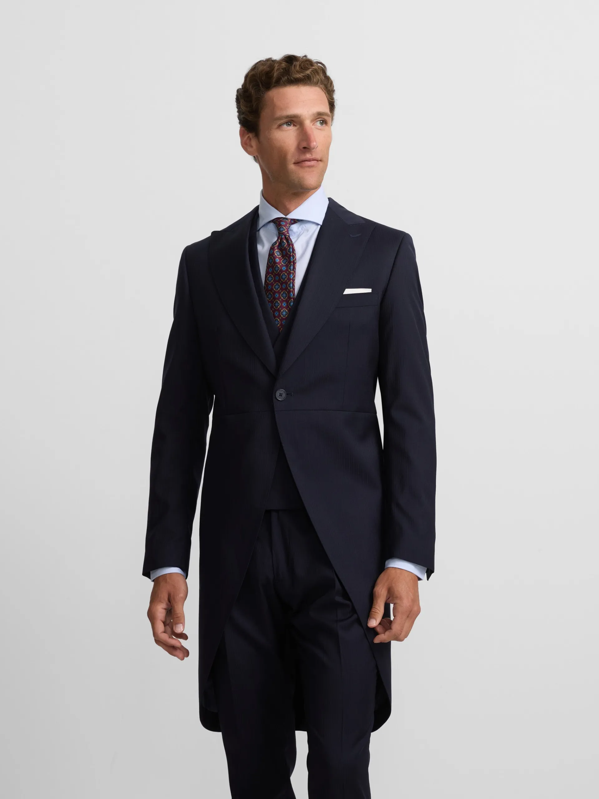 Silbon Formal Y Etiqueta·Chaqués Y Esmoquin-Levita chaque espiga azul marino Azul marino