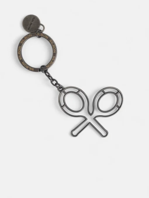 Silbon Accesorios·Pulseras Y Llaveros-Llavero raqueta metalica Marron