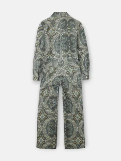 Silbon Vestidos, Monos Y Faldas-Mono pana estampado cachemir verde Burdeos