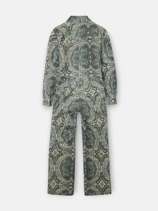 Silbon Vestidos, Monos Y Faldas-Mono pana estampado cachemir verde Burdeos