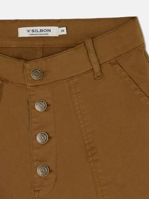 Silbon Pantalones-Pantalon cargo Camel