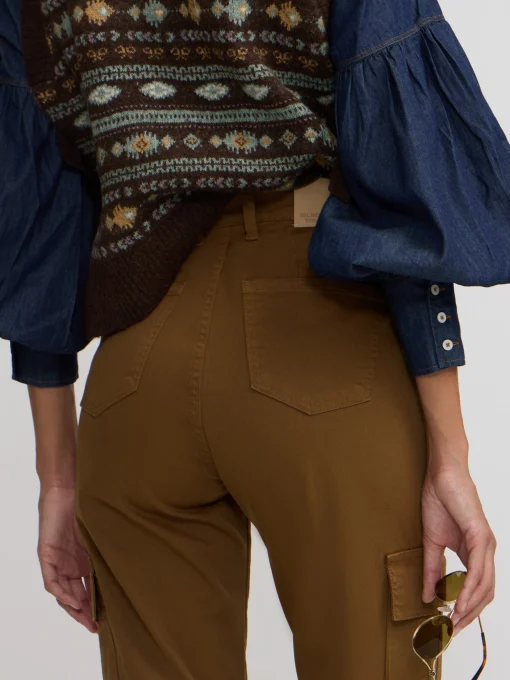 Silbon Pantalones-Pantalon cargo Camel
