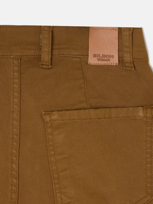 Silbon Pantalones-Pantalon cargo Camel
