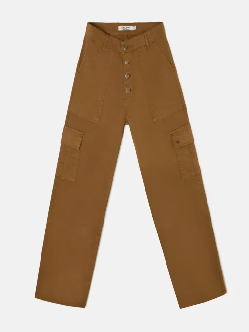 Silbon Pantalones-Pantalon cargo Camel