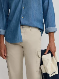 Silbon Smart Casual·Pantalones Y Vaqueros-Pantalon cargo casual Beige