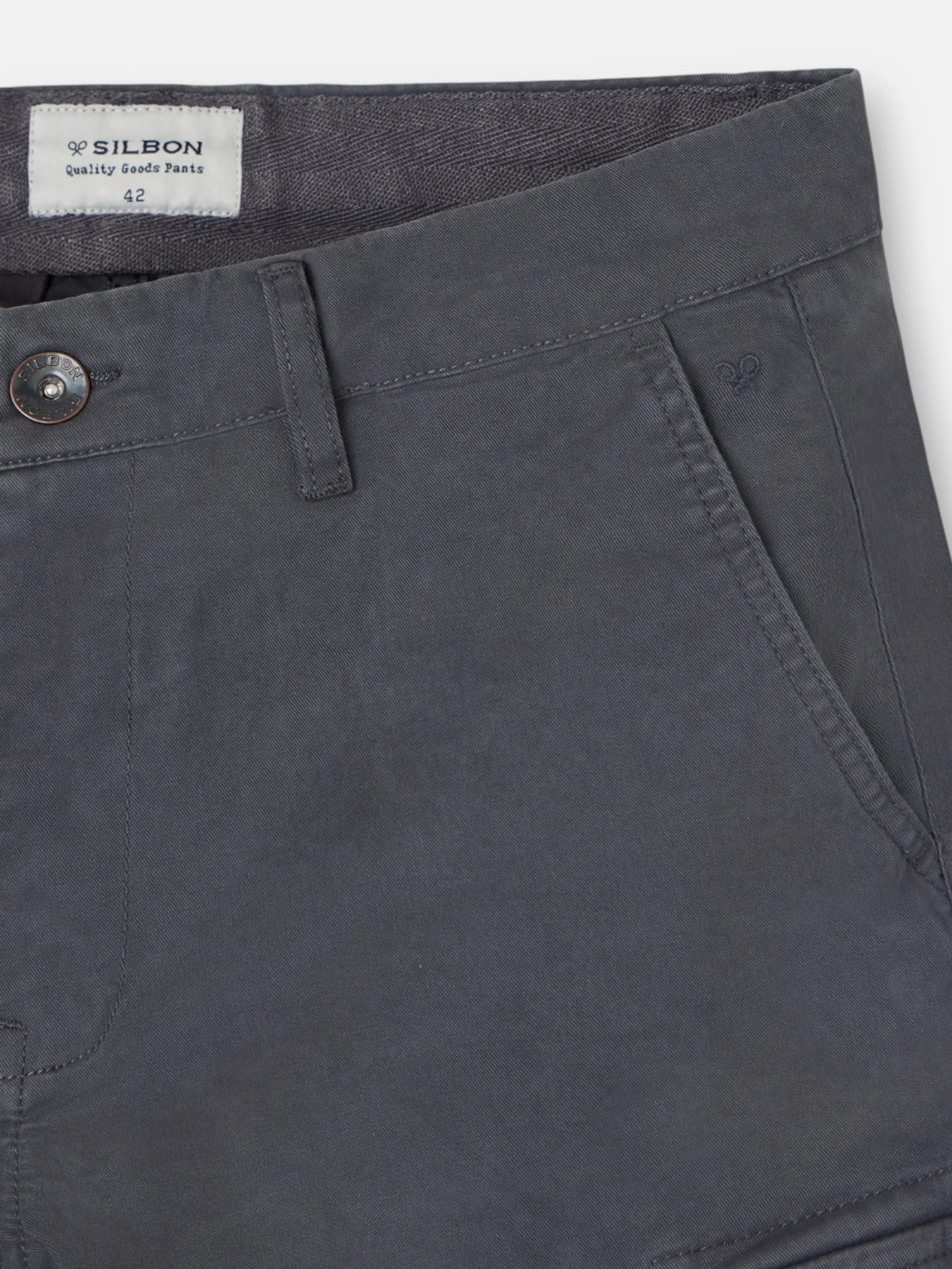 Silbon Smart Casual·Pantalones Y Vaqueros-Pantalon cargo casual gris oscuro Gris oscuro