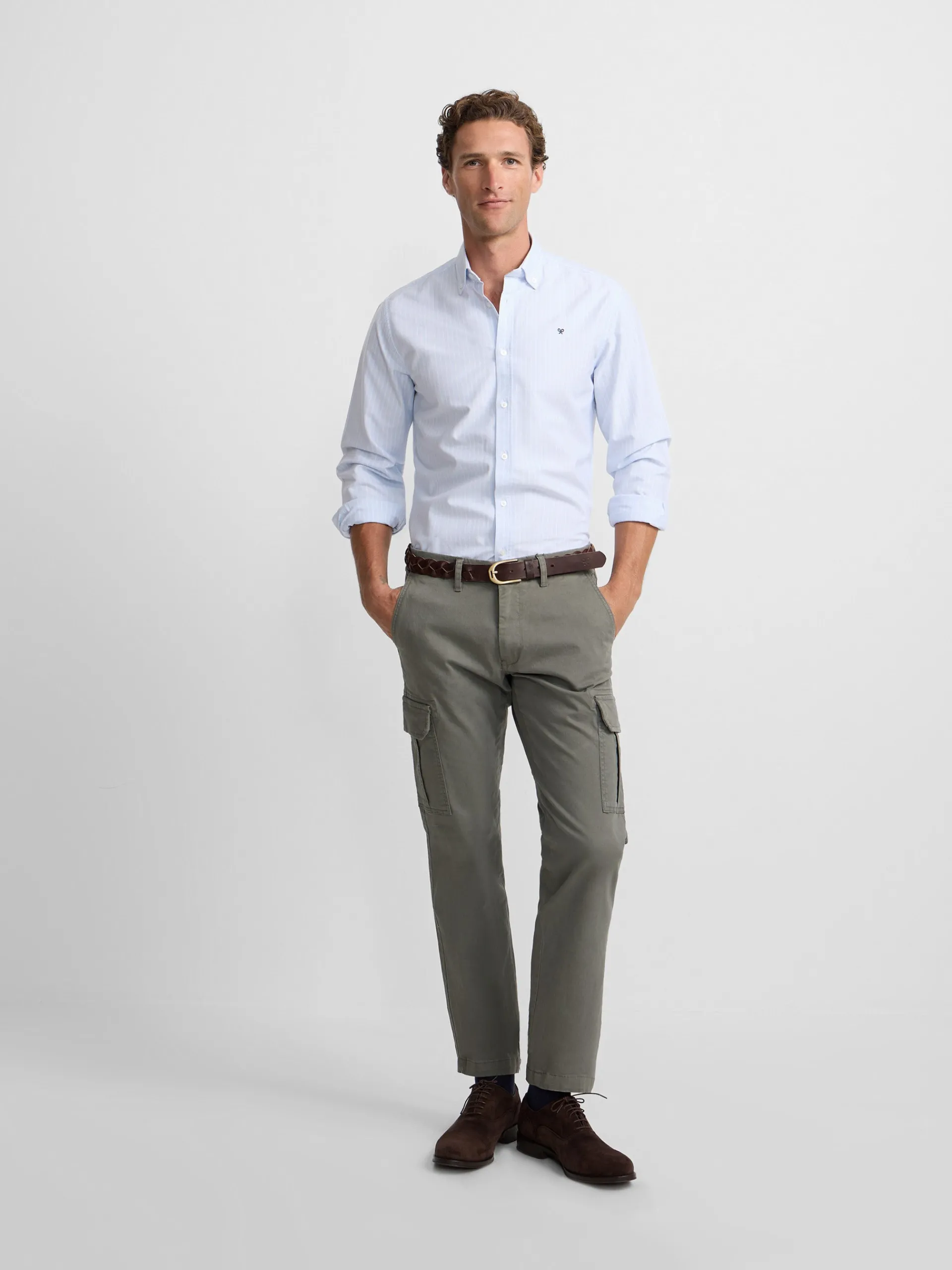 Silbon Smart Casual·Pantalones Y Vaqueros-Pantalon cargo casual Verde