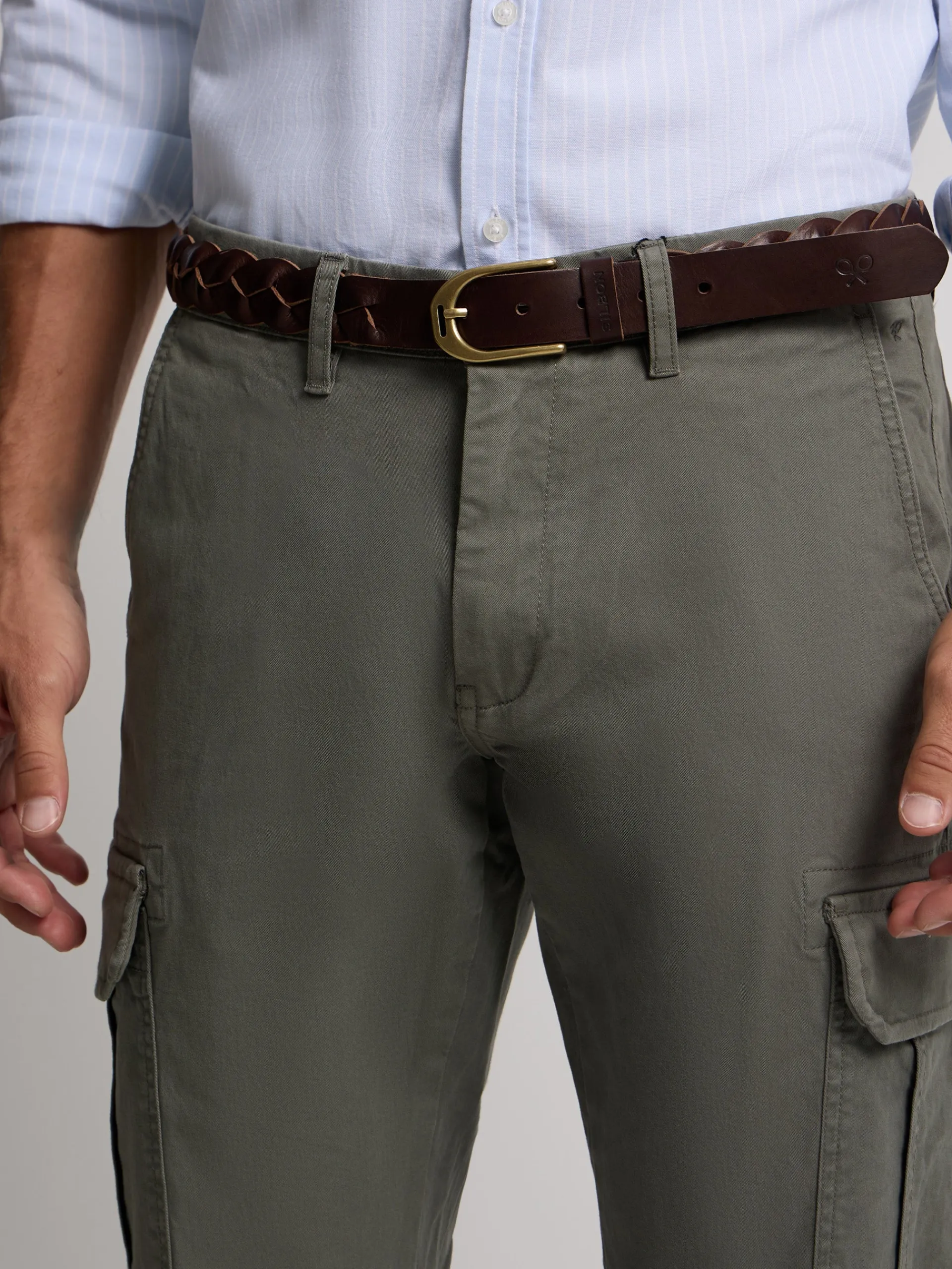 Silbon Smart Casual·Pantalones Y Vaqueros-Pantalon cargo casual Verde
