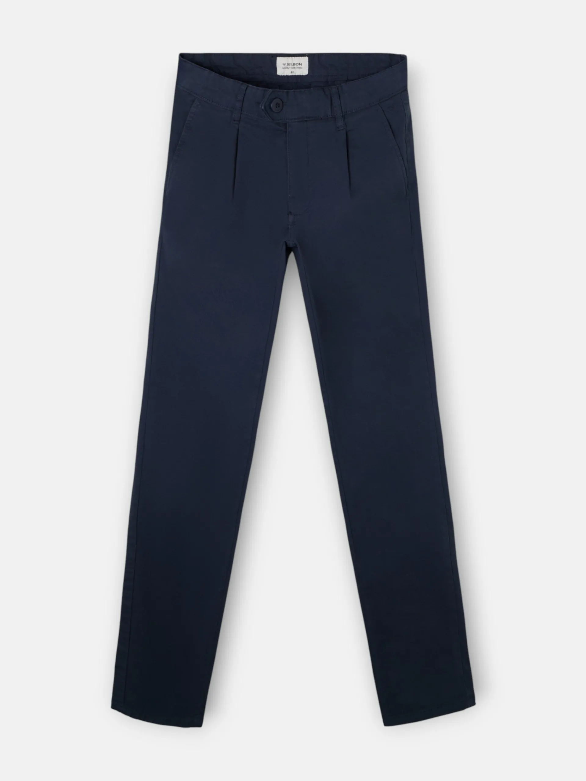 Silbon Smart Casual·Pantalones Y Vaqueros-Pantalon chino casual pinzas azul marino Azul marino