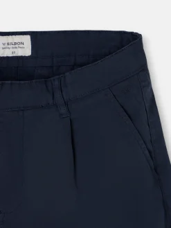 Silbon Smart Casual·Pantalones Y Vaqueros-Pantalon chino casual pinzas azul marino Azul marino