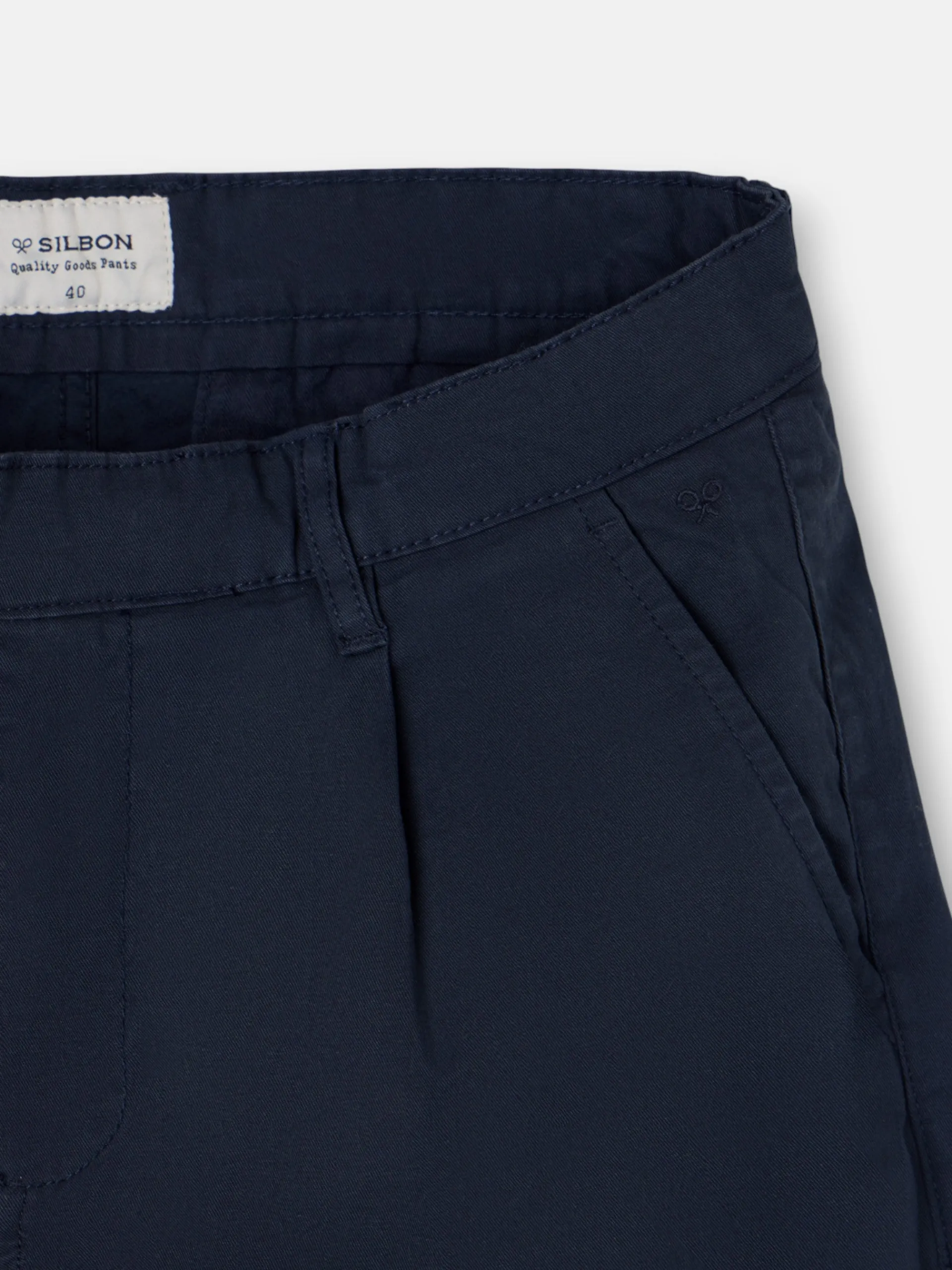 Silbon Smart Casual·Pantalones Y Vaqueros-Pantalon chino casual pinzas azul marino Azul marino