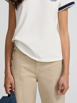 Silbon Pantalones-Pantalon culotte marinero Beige