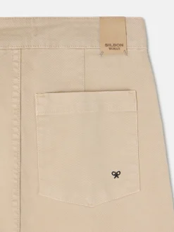 Silbon Pantalones-Pantalon culotte marinero Beige