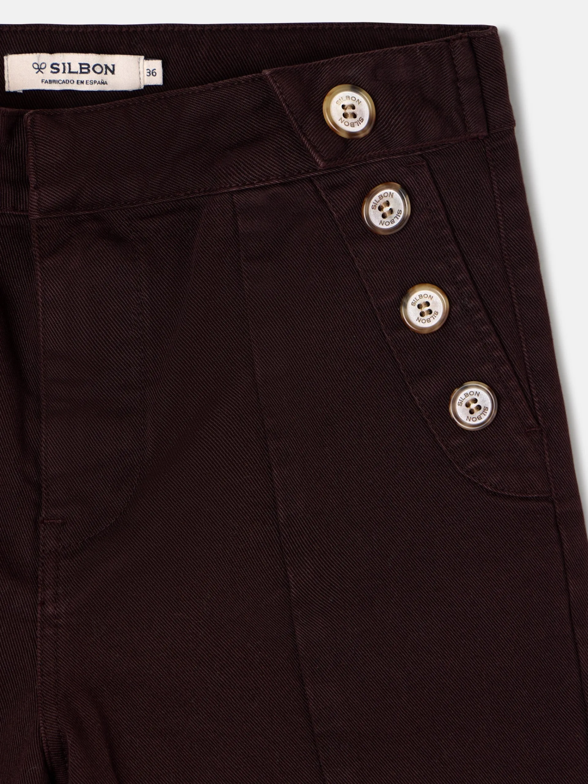 Silbon Pantalones-Pantalon culotte marinero marron oscuro Marron oscuro