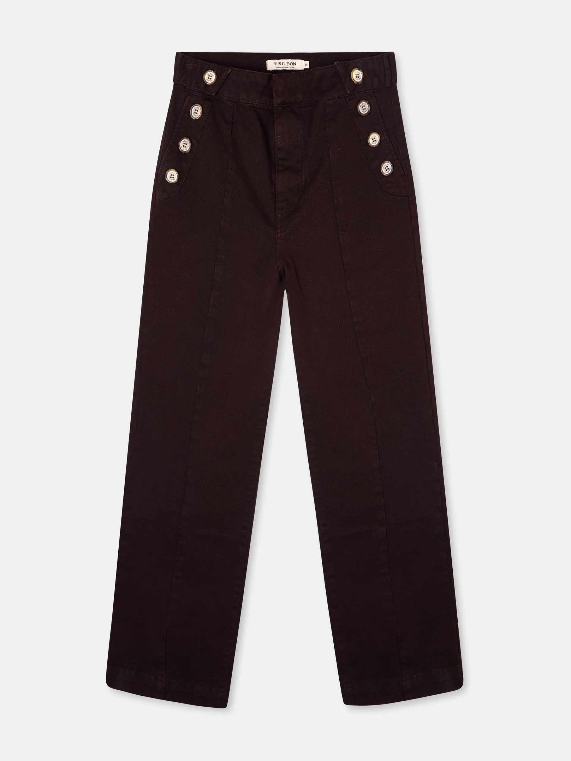 Silbon Pantalones-Pantalon culotte marinero marron oscuro Marron oscuro