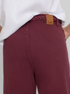 Silbon Pantalones-Pantalon denim cinturon trenza Granate