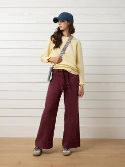 Silbon Pantalones-Pantalon denim cinturon trenza Granate