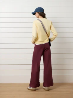 Silbon Pantalones-Pantalon denim cinturon trenza Granate