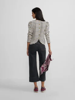 Silbon Pantalones-Pantalon denim espiga estampado Gris