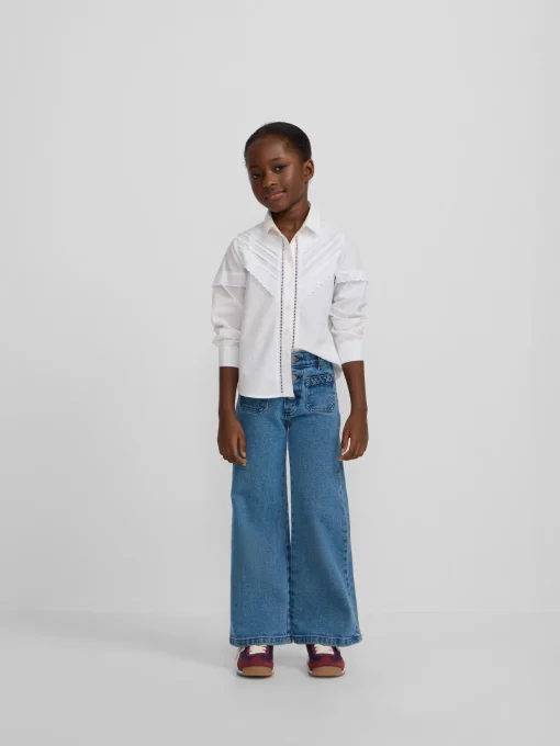 Silbon Pantalones-Pantalon girl bolsillos trenza Denim