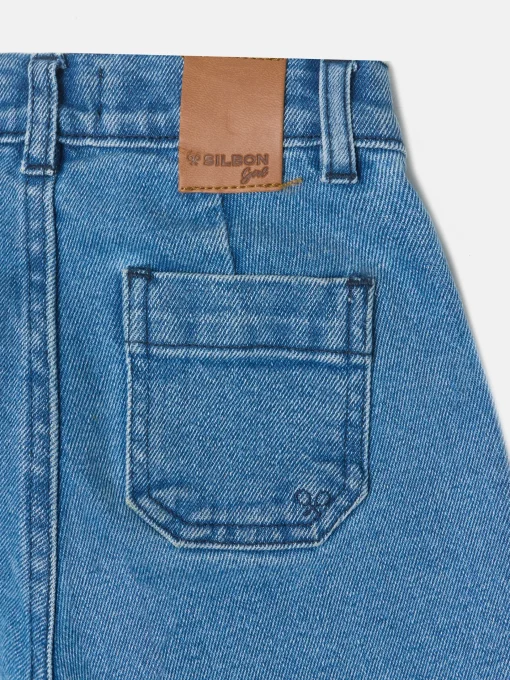 Silbon Pantalones-Pantalon girl bolsillos trenza Denim