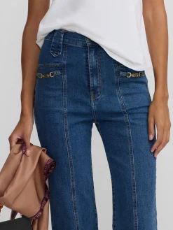 Silbon Pantalones-Pantalon recto detalle hebillas Denim