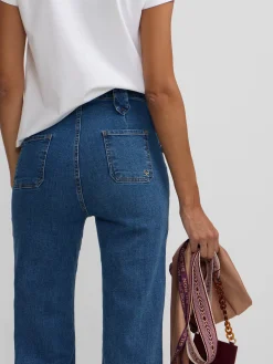 Silbon Pantalones-Pantalon recto detalle hebillas Denim