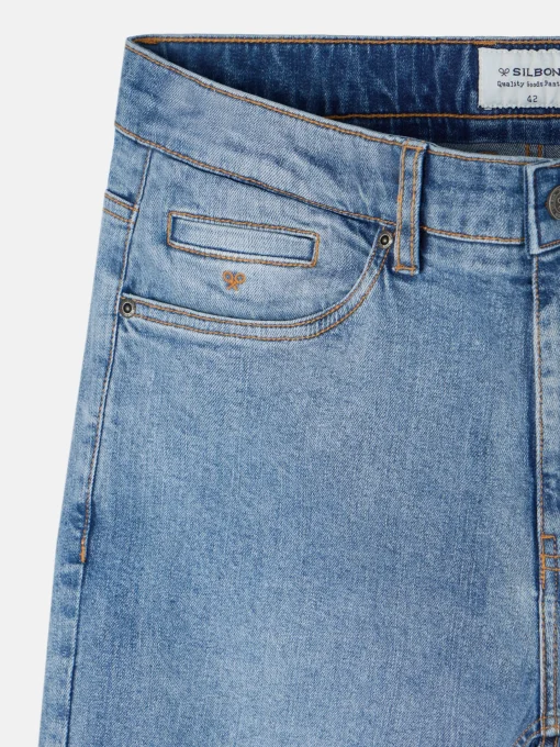 Silbon Smart Casual·Pantalones Y Vaqueros-Pantalon sport denim azul medio Azul medio