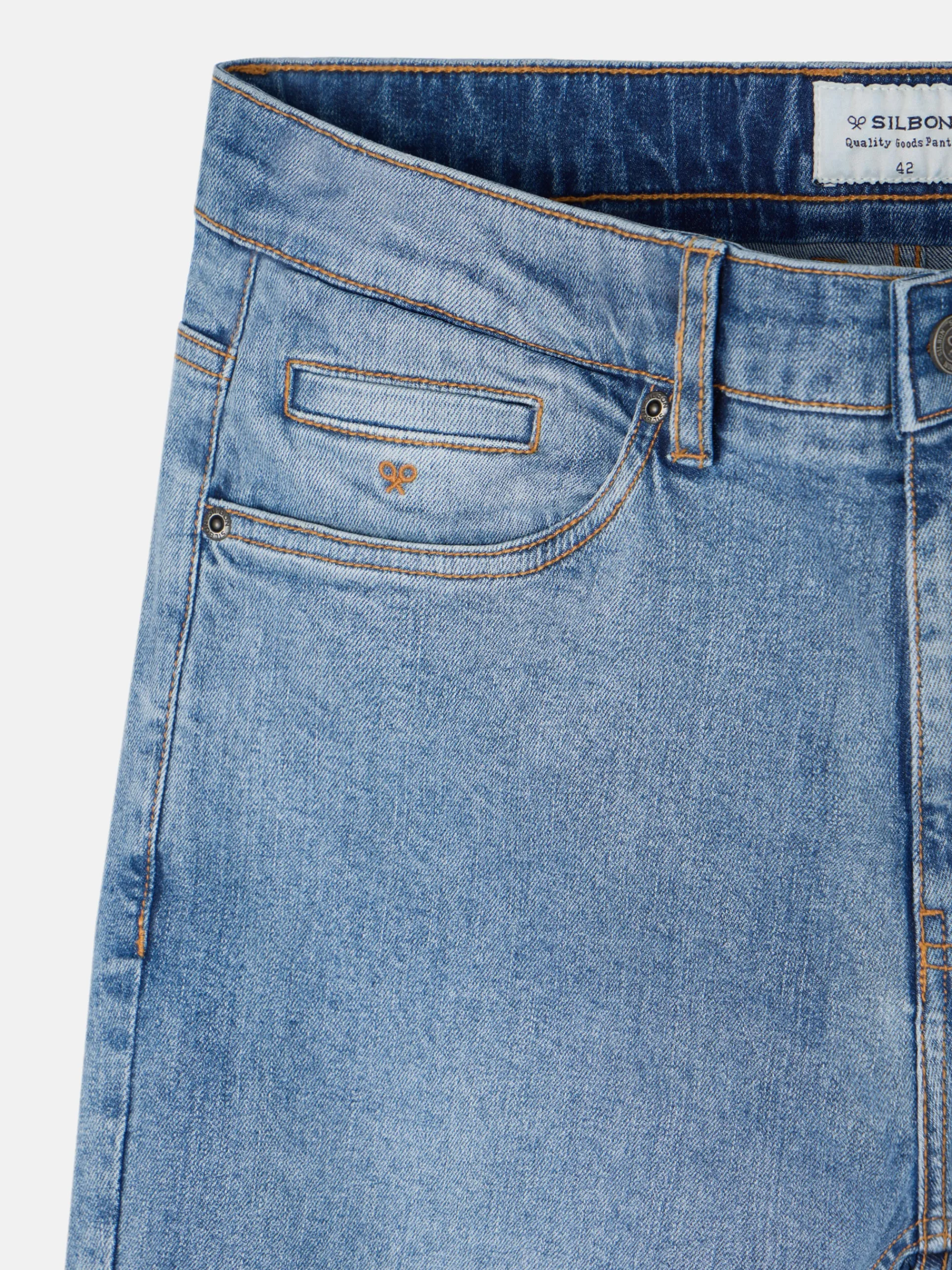 Silbon Smart Casual·Pantalones Y Vaqueros-Pantalon sport denim azul medio Azul medio