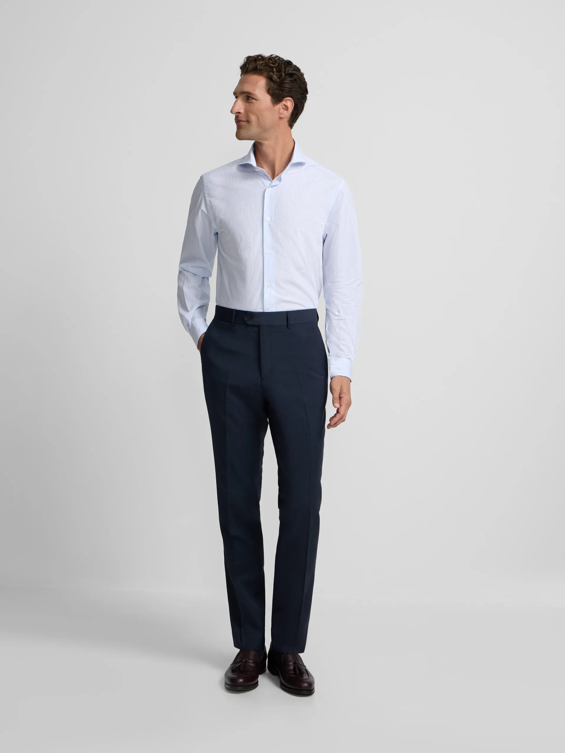 Silbon Formal Y Etiqueta·Pantalones De Vestir-Pantalon vestir classic azul medio Azul medio