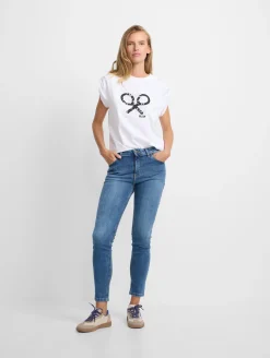 Silbon Pantalones-Pantalon woman slim fit denim medio Azul medio