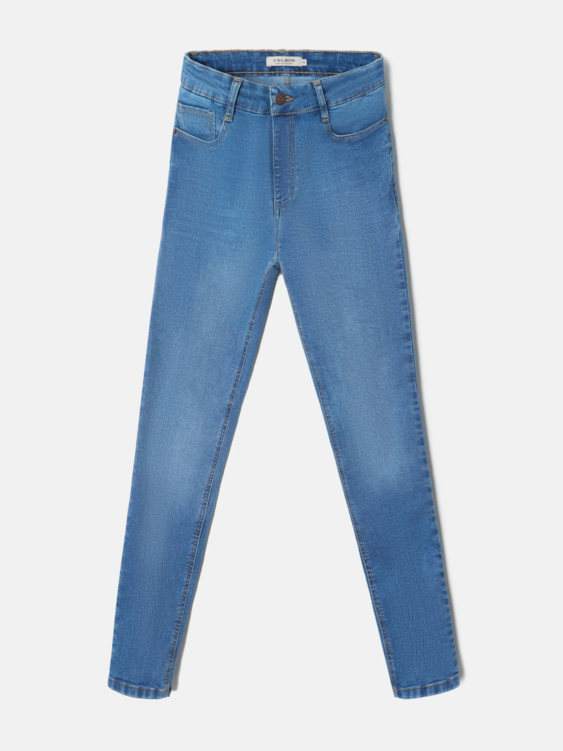 Silbon Pantalones-Pantalon woman slim fit denim medio Azul medio