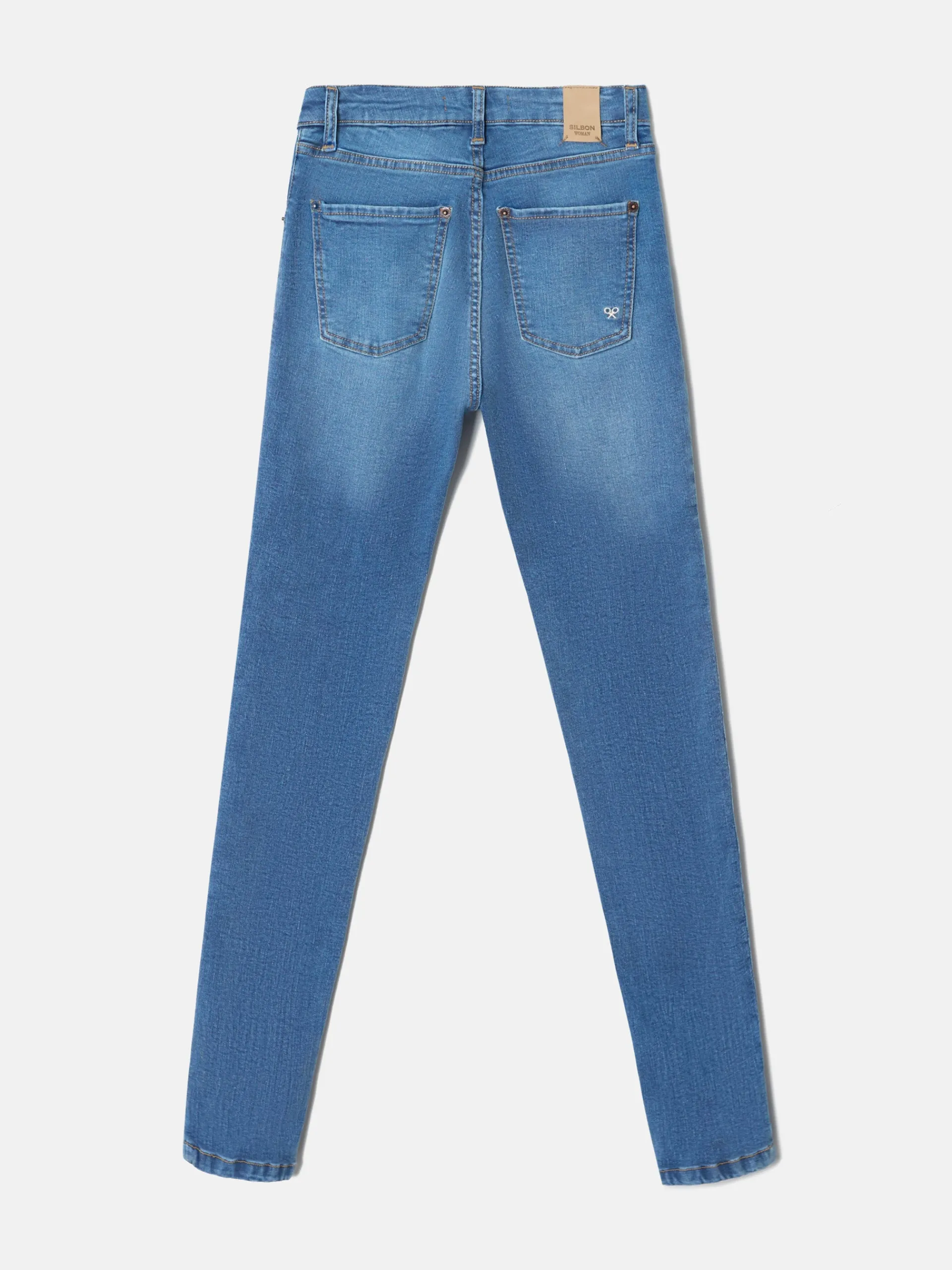 Silbon Pantalones-Pantalon woman slim fit denim medio Azul medio