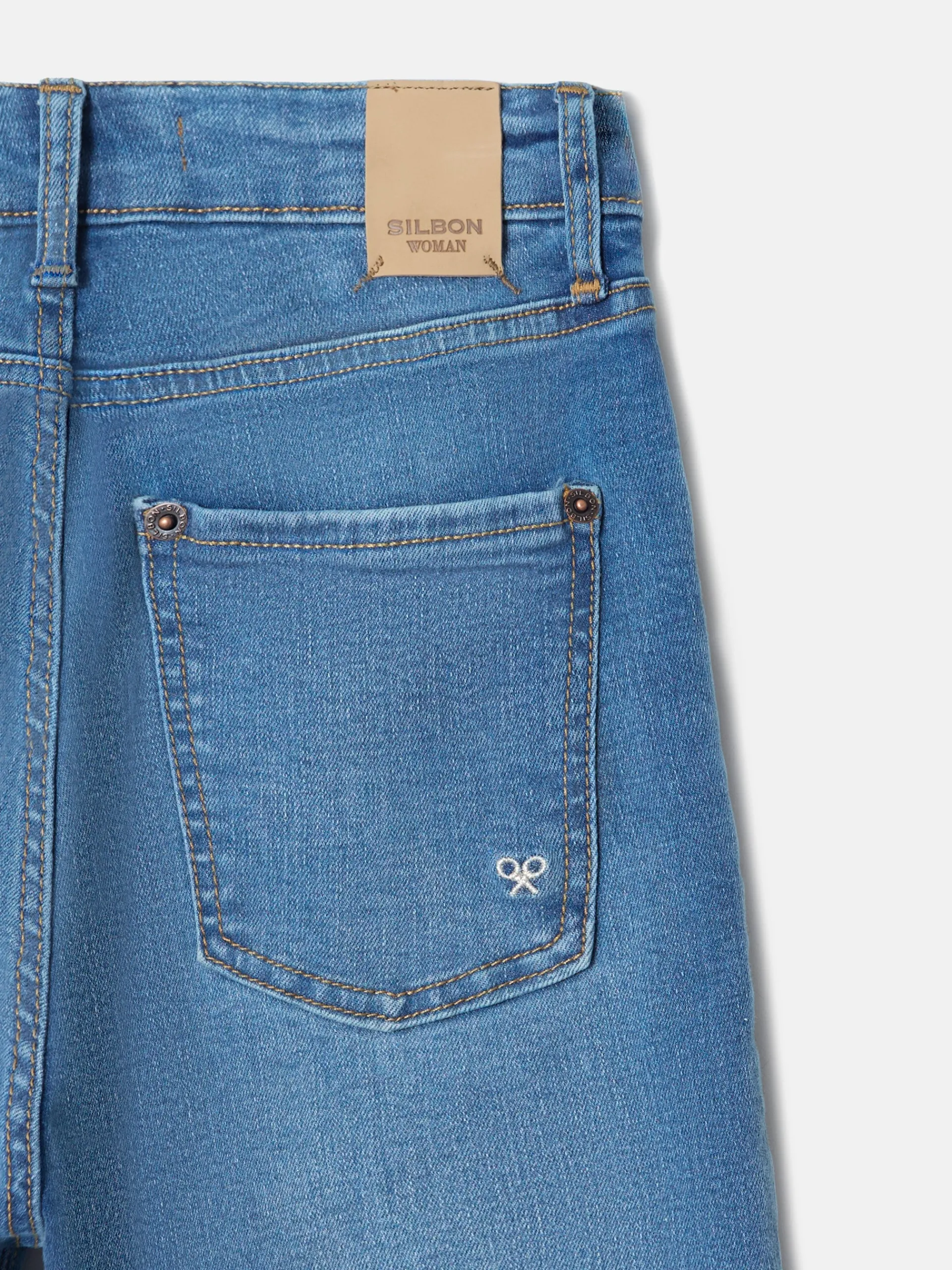 Silbon Pantalones-Pantalon woman slim fit denim medio Azul medio