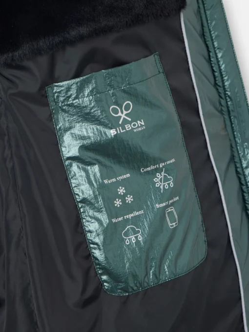 Silbon Abrigos Y Exterior-Parka larga acolchada Verde