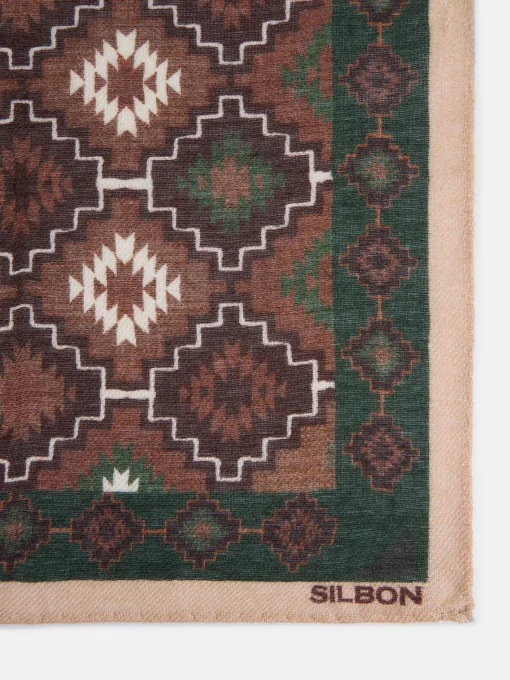 Silbon Accesorios·Corbatas, Pajaritas Y Pañuelos-Pañuelo estampado etnico Verde