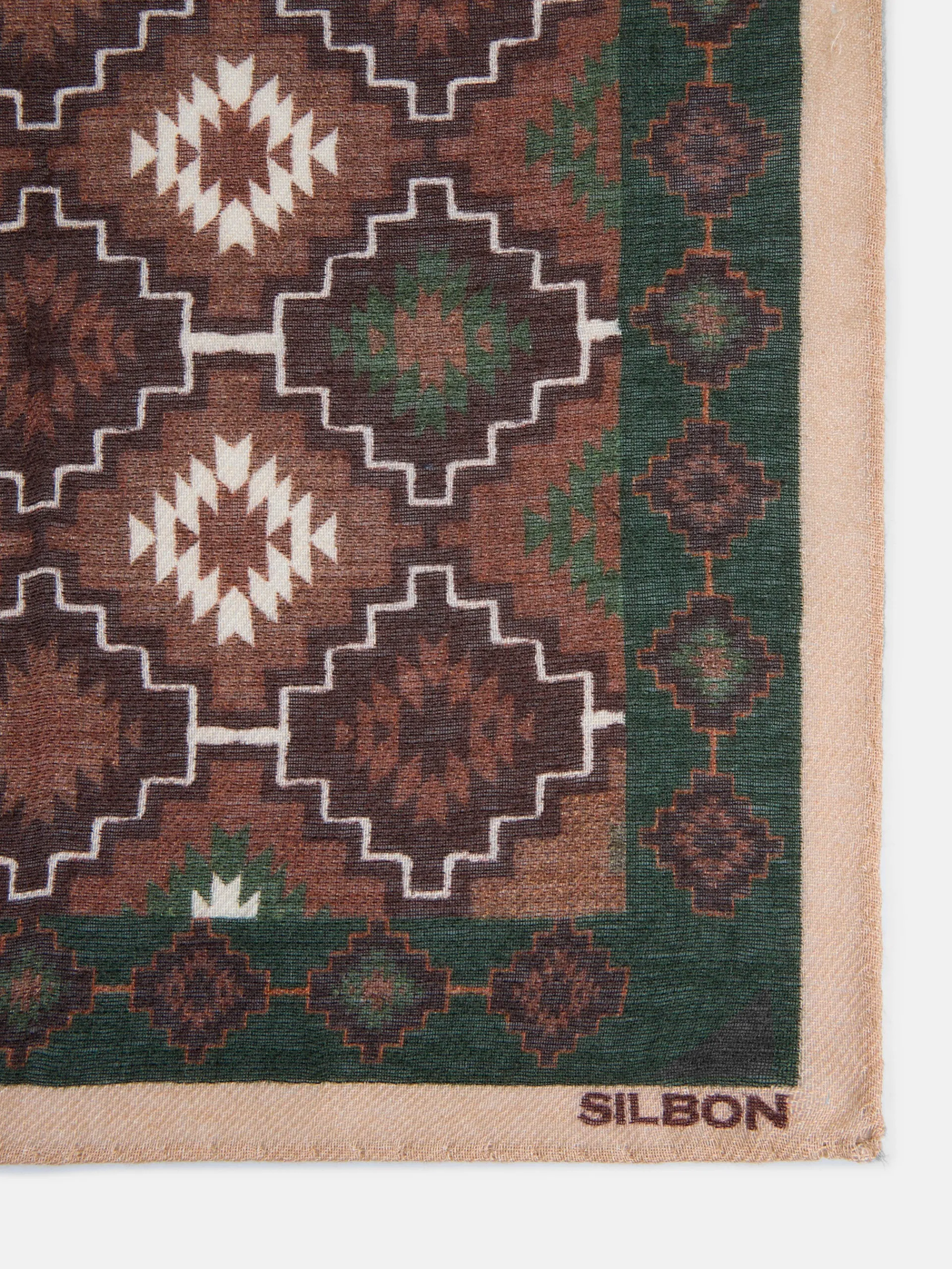 Silbon Accesorios·Corbatas, Pajaritas Y Pañuelos-Pañuelo estampado etnico Verde