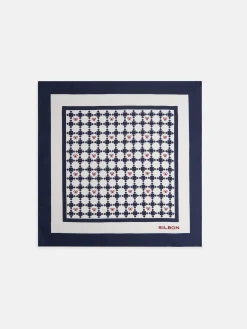 Silbon Accesorios·Corbatas, Pajaritas Y Pañuelos-Pañuelo geometrico raquetas Blanco