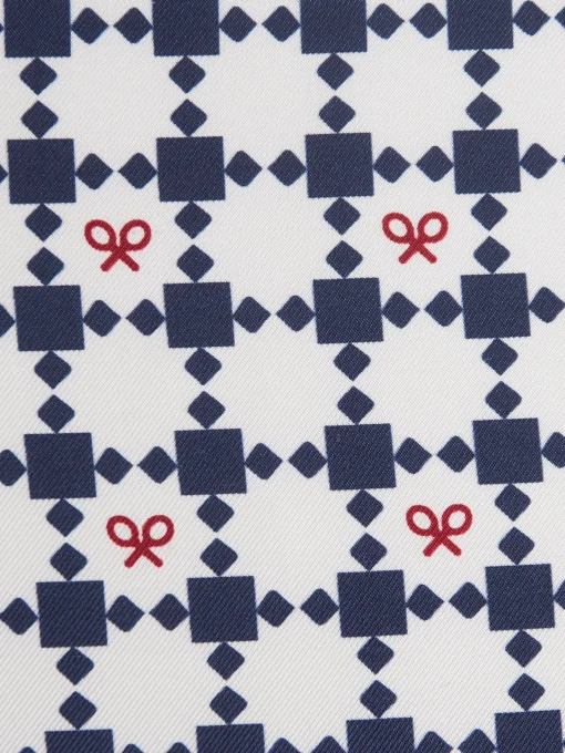 Silbon Accesorios·Corbatas, Pajaritas Y Pañuelos-Pañuelo geometrico raquetas Blanco