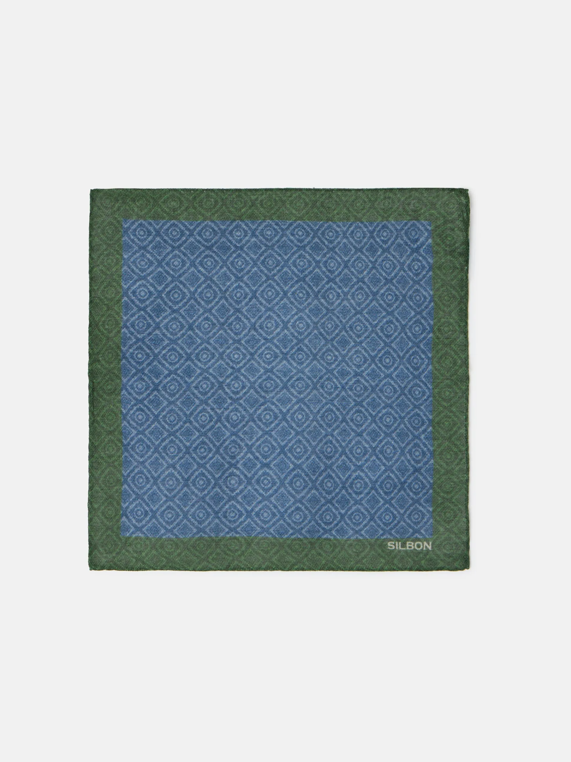 Silbon Accesorios·Corbatas, Pajaritas Y Pañuelos-Pañuelo motivo azulejo azul verde Azul verde