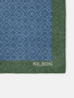 Silbon Accesorios·Corbatas, Pajaritas Y Pañuelos-Pañuelo motivo azulejo azul verde Azul verde