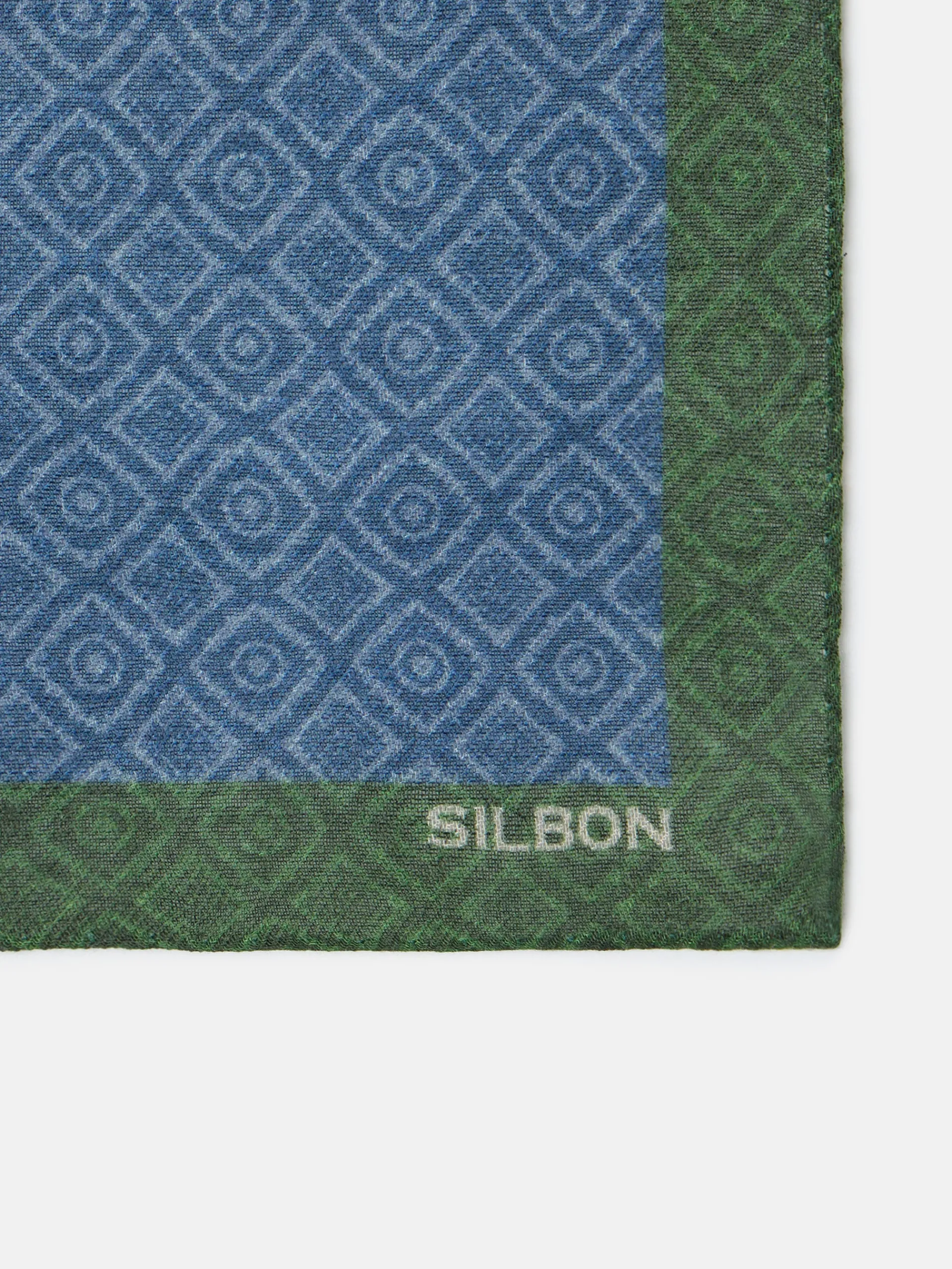 Silbon Accesorios·Corbatas, Pajaritas Y Pañuelos-Pañuelo motivo azulejo azul verde Azul verde