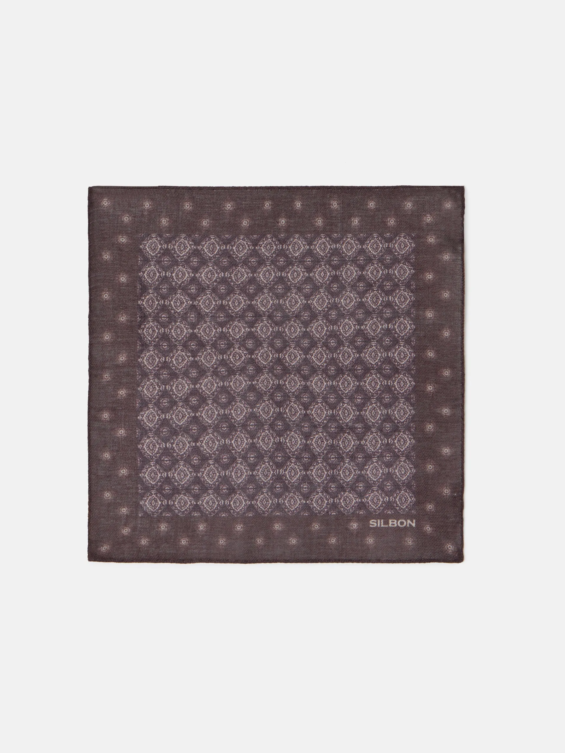 Silbon Accesorios·Corbatas, Pajaritas Y Pañuelos-Pañuelo motivo geometrico Marron