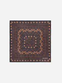Silbon Accesorios·Corbatas, Pajaritas Y Pañuelos-Pañuelo motivos etnicos Marron